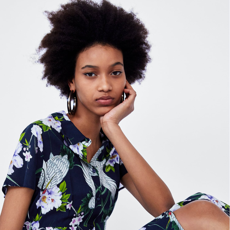 Picture of Long Floral Print Dress