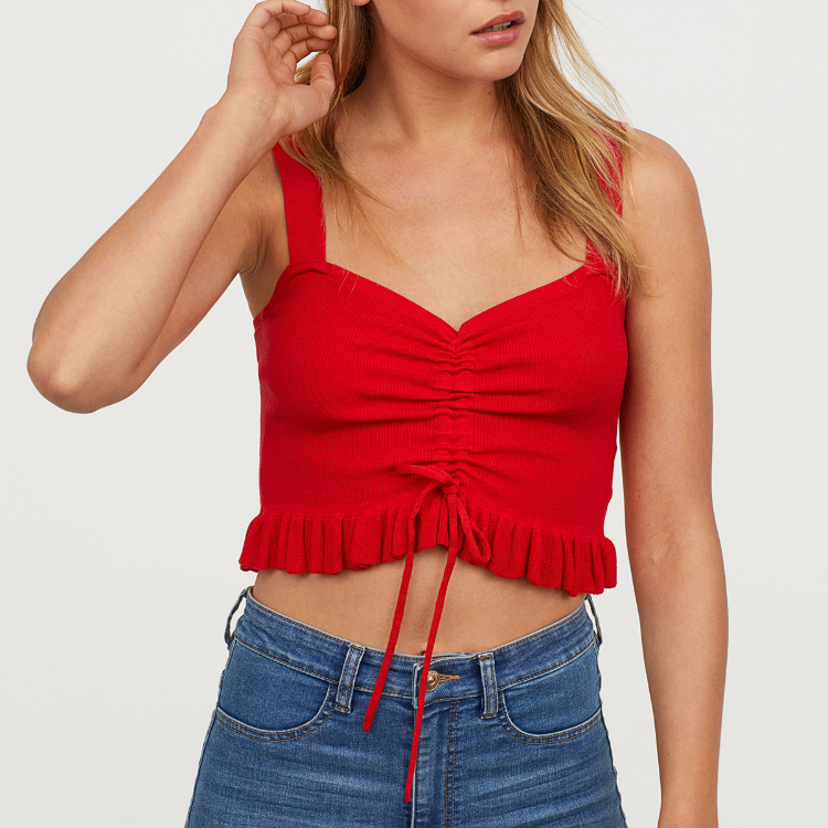Picture of Fine-knit Drawstring Top